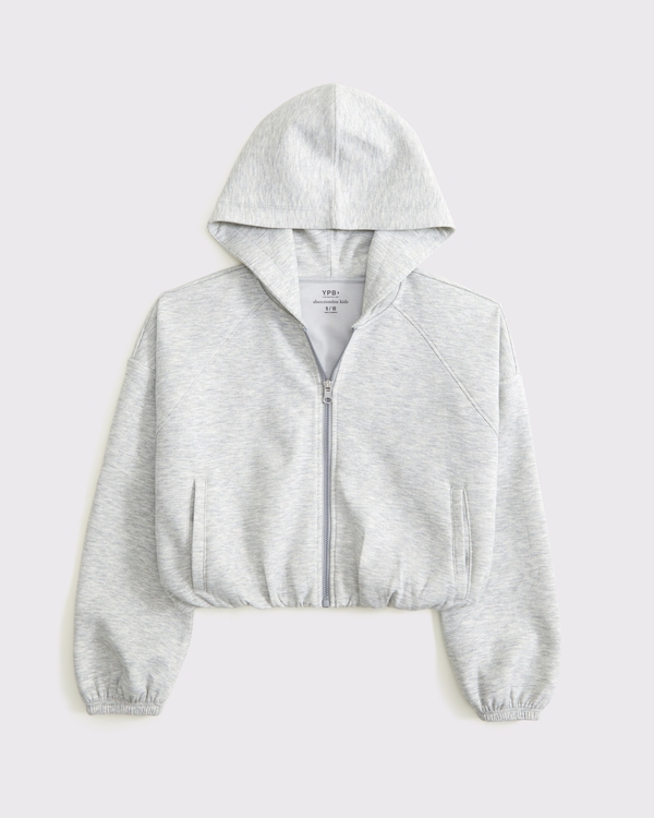 ypb neoknit bubble hem full-zip hoodie, Light Gray view 1