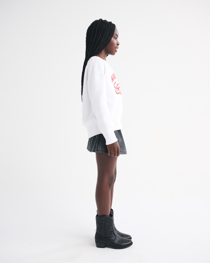 kansas city chiefs off-the-shoulder graphic crew sweatshirt
