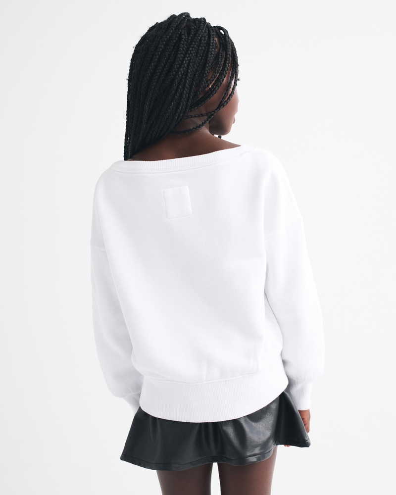 kansas city chiefs off-the-shoulder graphic crew sweatshirt
