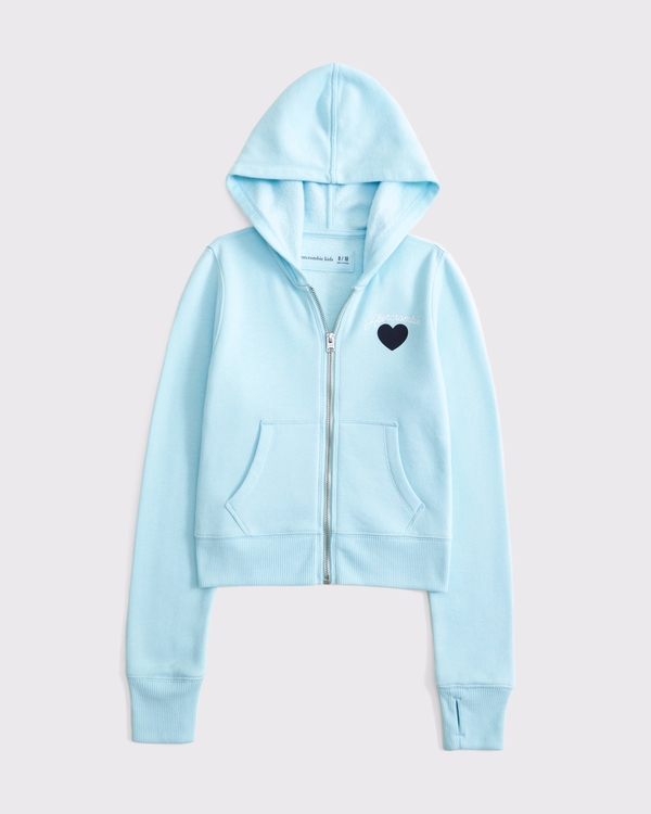 graphic full-zip hoodie, Baby Blue view 1