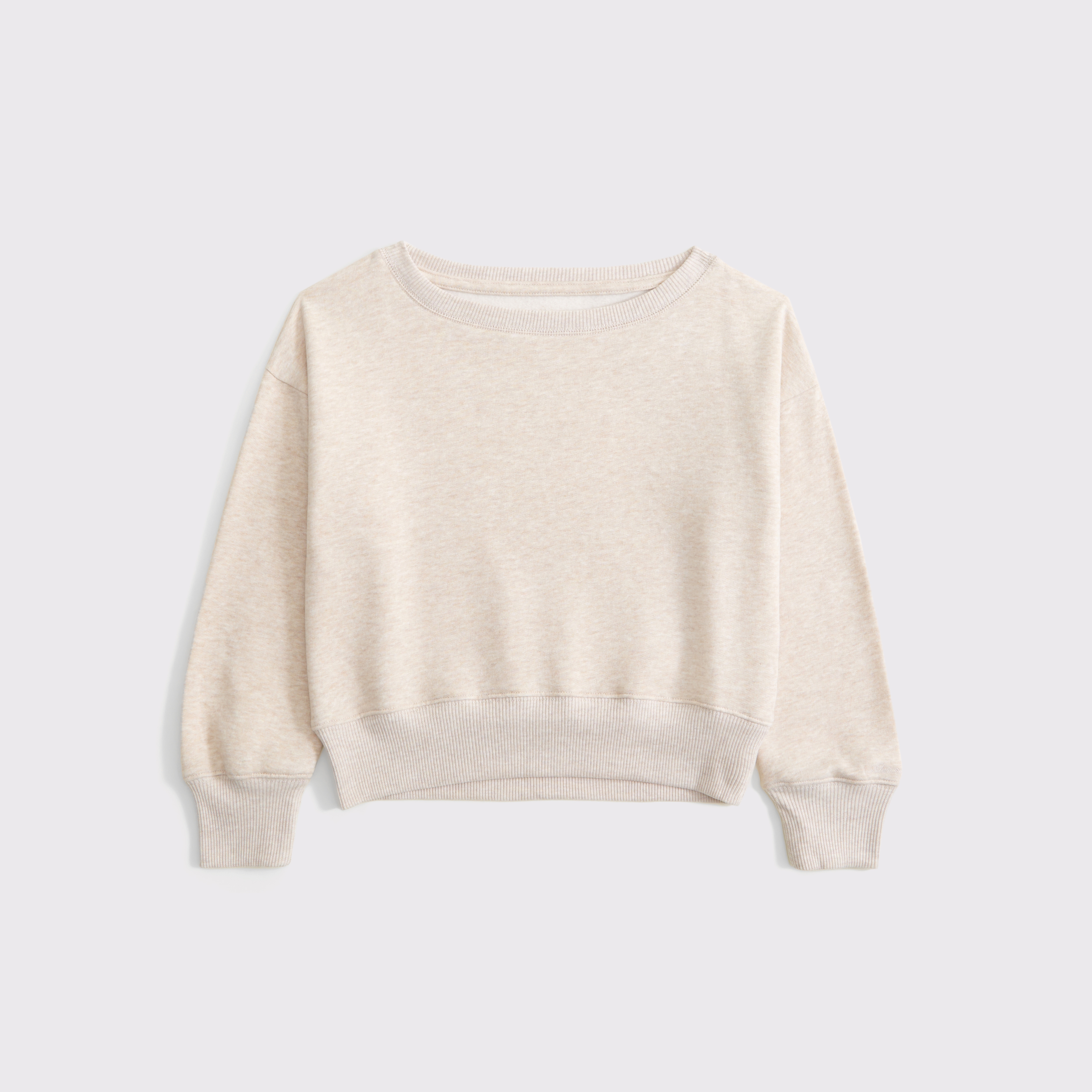 Abercrombie & Fitch Essential Off-the-shoulder Sweatshirt In Brown