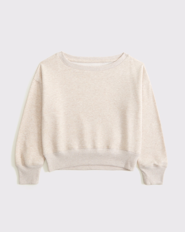 essential off-the-shoulder sweatshirt, Oatmeal view 1