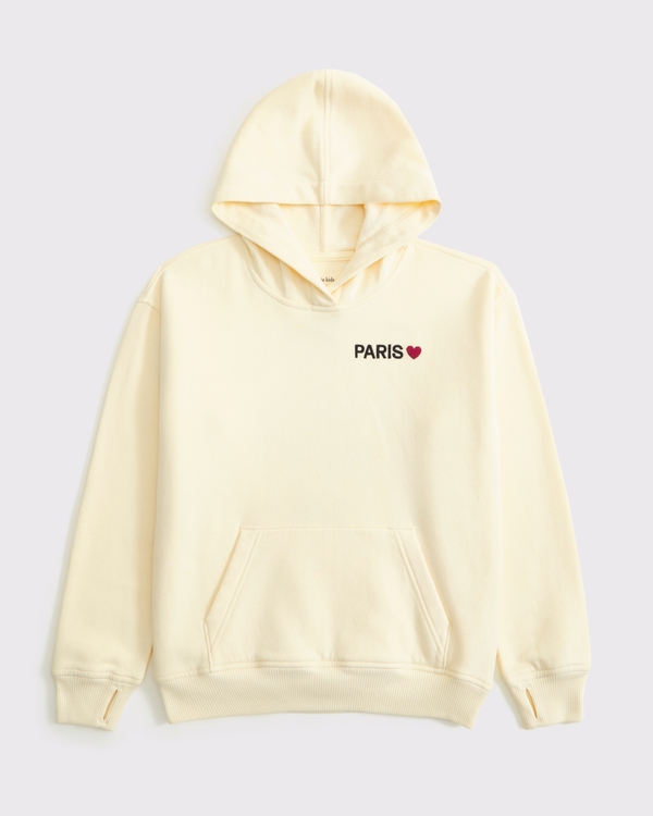 legging-friendly graphic logo popover hoodie, Light Yellow view 2