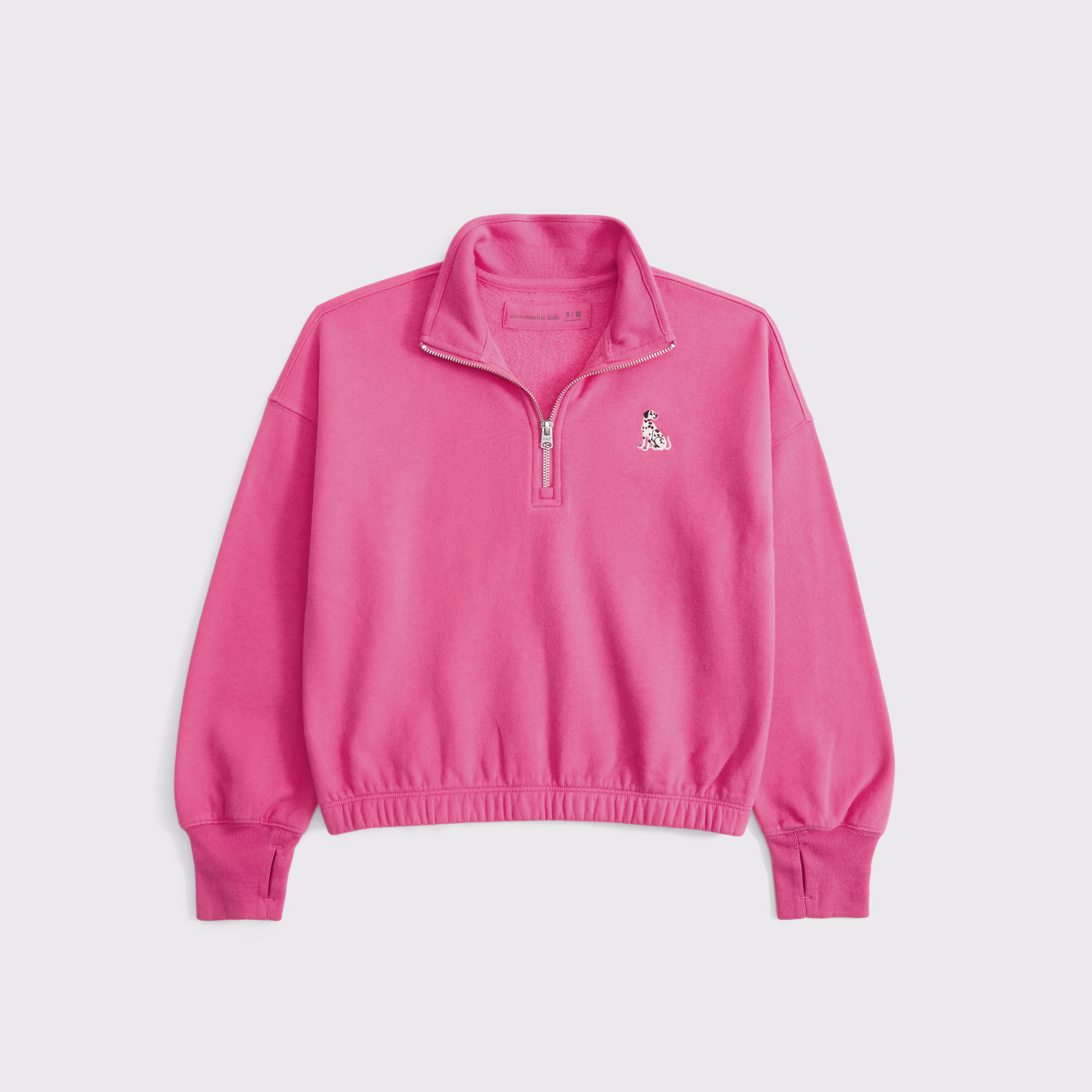 Abercrombie & Fitch Kids' Graphic Quarter-zip Sweatshirt In Pink