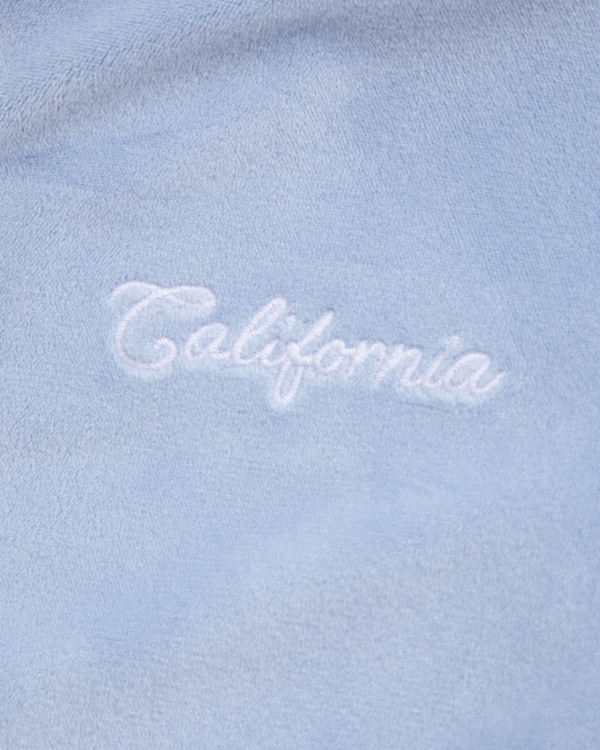 logo velour full-zip sweatshirt, Powder Blue view 2