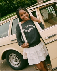 graphic logo off-the-shoulder sweatshirt