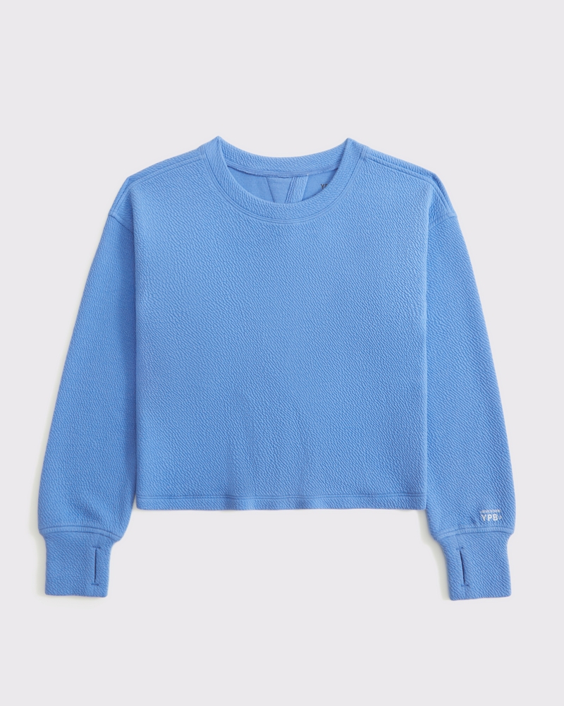 girls ypb textured crew sweatshirt | girls tops