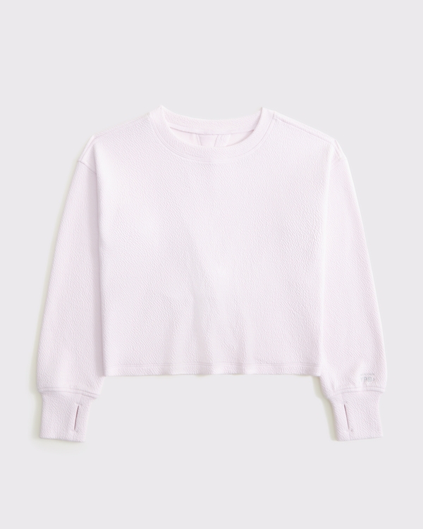 ypb textured crew sweatshirt, Light Pink view 2