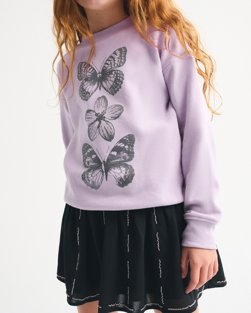 legging-friendly graphic crew sweatshirt