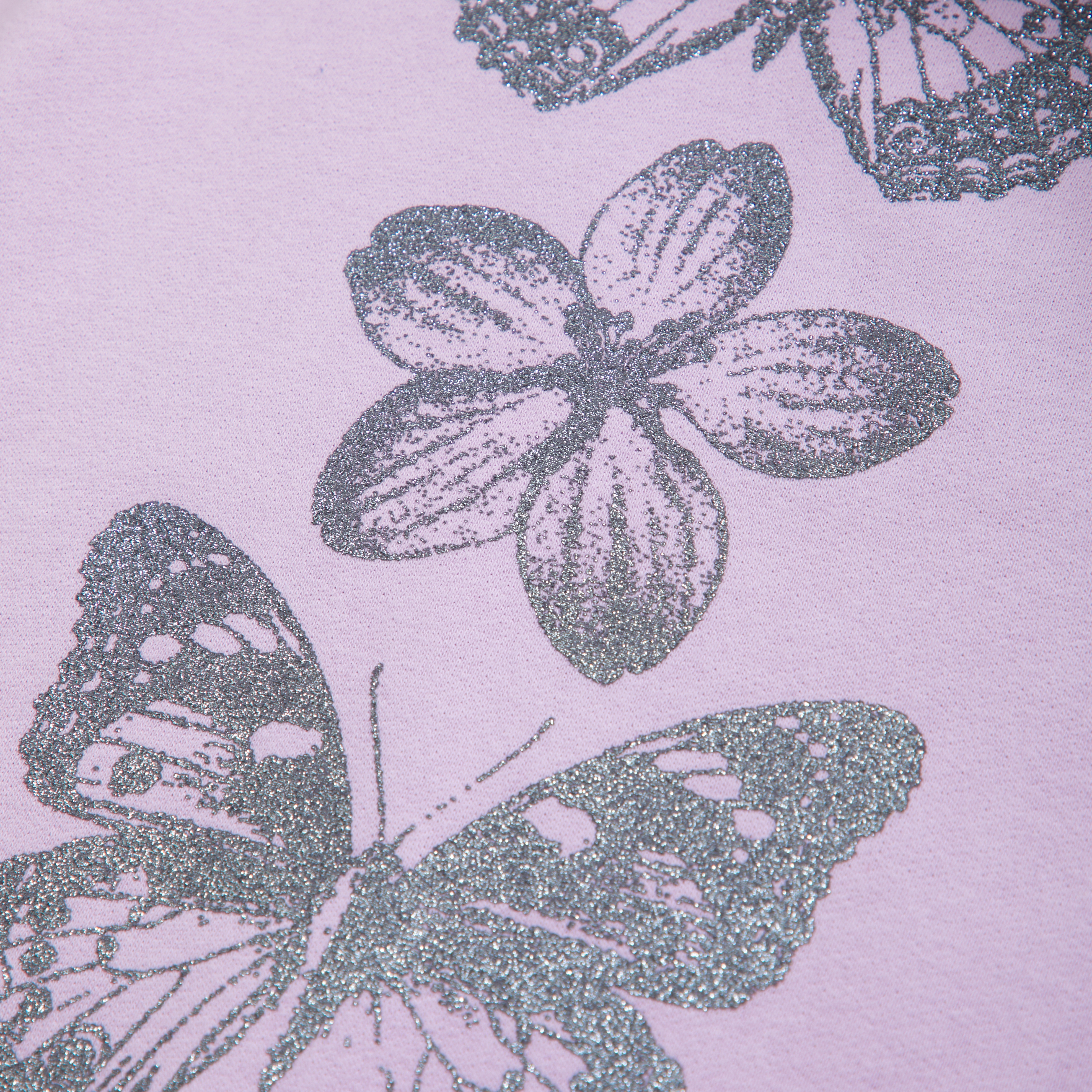 Abercrombie & Fitch Legging-friendly Glitter Graphic Crew Sweatshirt In Purple