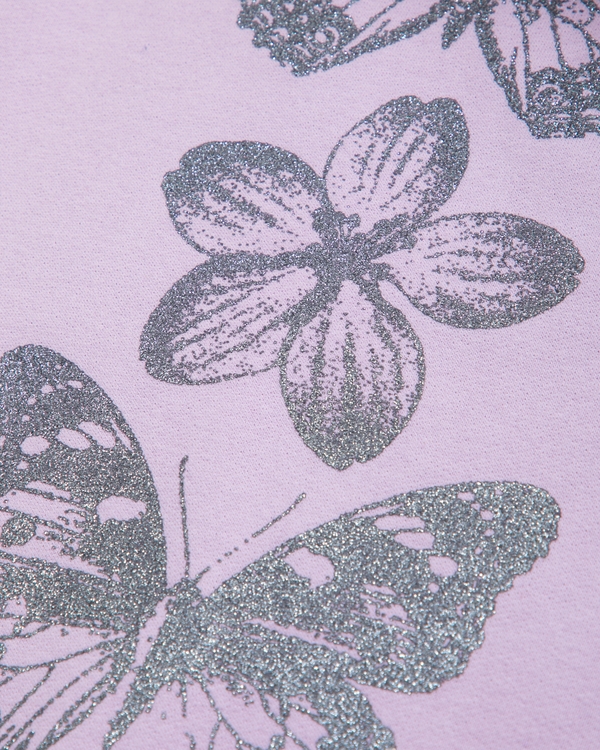 legging-friendly graphic crew sweatshirt, Light Purple view 2