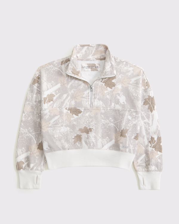 essential sunday half-zip sweatshirt, Camo view 1