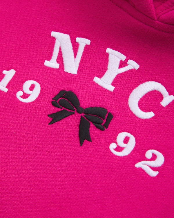 cutoff graphic popover hoodie, Raspberry view 2