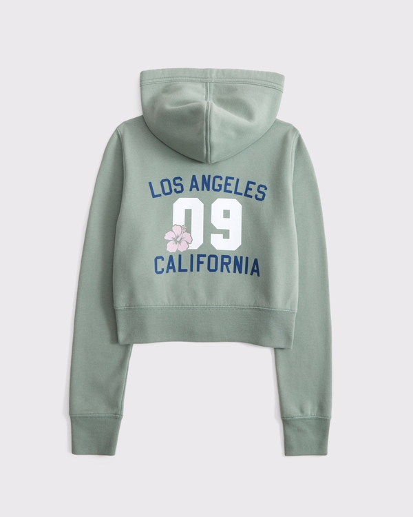 graphic full-zip hoodie, Dark Sage view 1