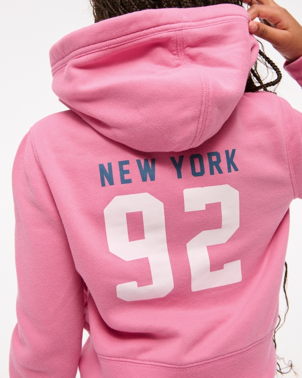 graphic full-zip hoodie, Pink view 1