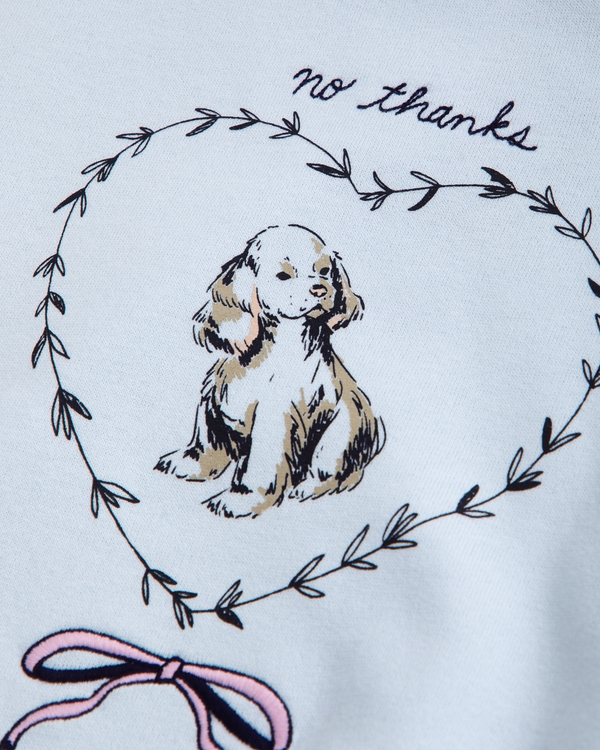 off-the-shoulder graphic crew sweatshirt, Ballet Blue view 2