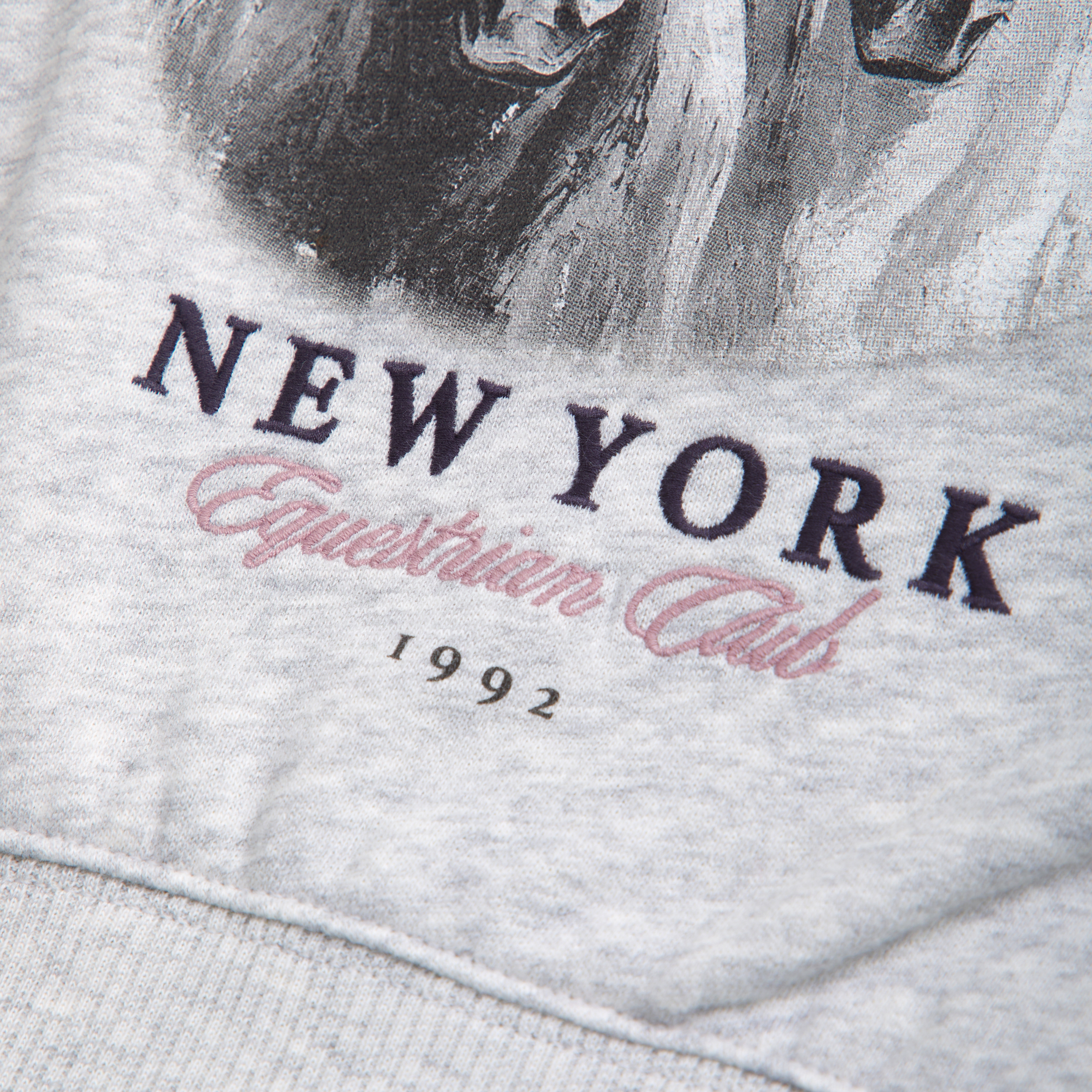 Abercrombie & Fitch Off-the-shoulder Graphic Crew Sweatshirt In Gray