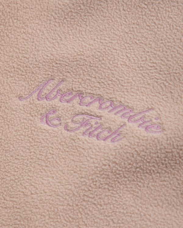 cozy half-zip popover hoodie, Light Brown view 2
