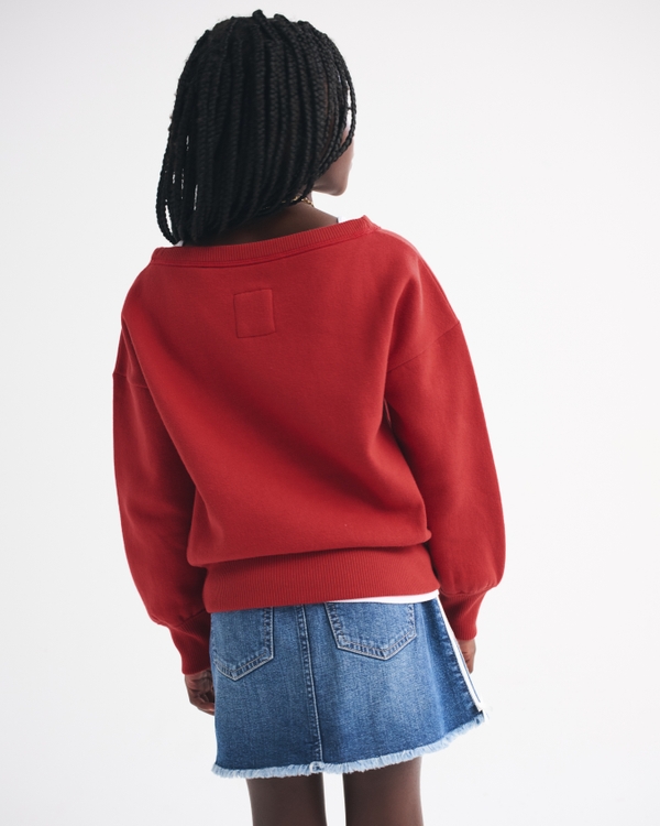 san francisco 49ers off-the-shoulder graphic crew sweatshirt