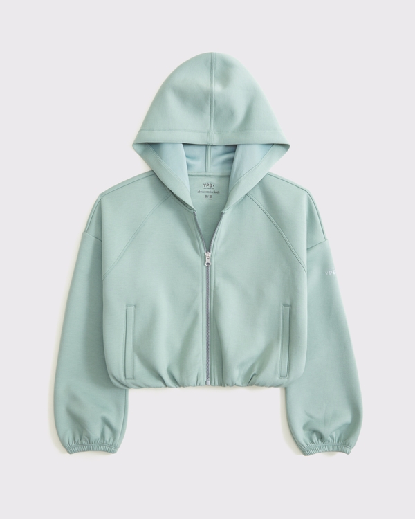 ypb neoknit bubble hem full-zip hoodie, Sage Green view 1