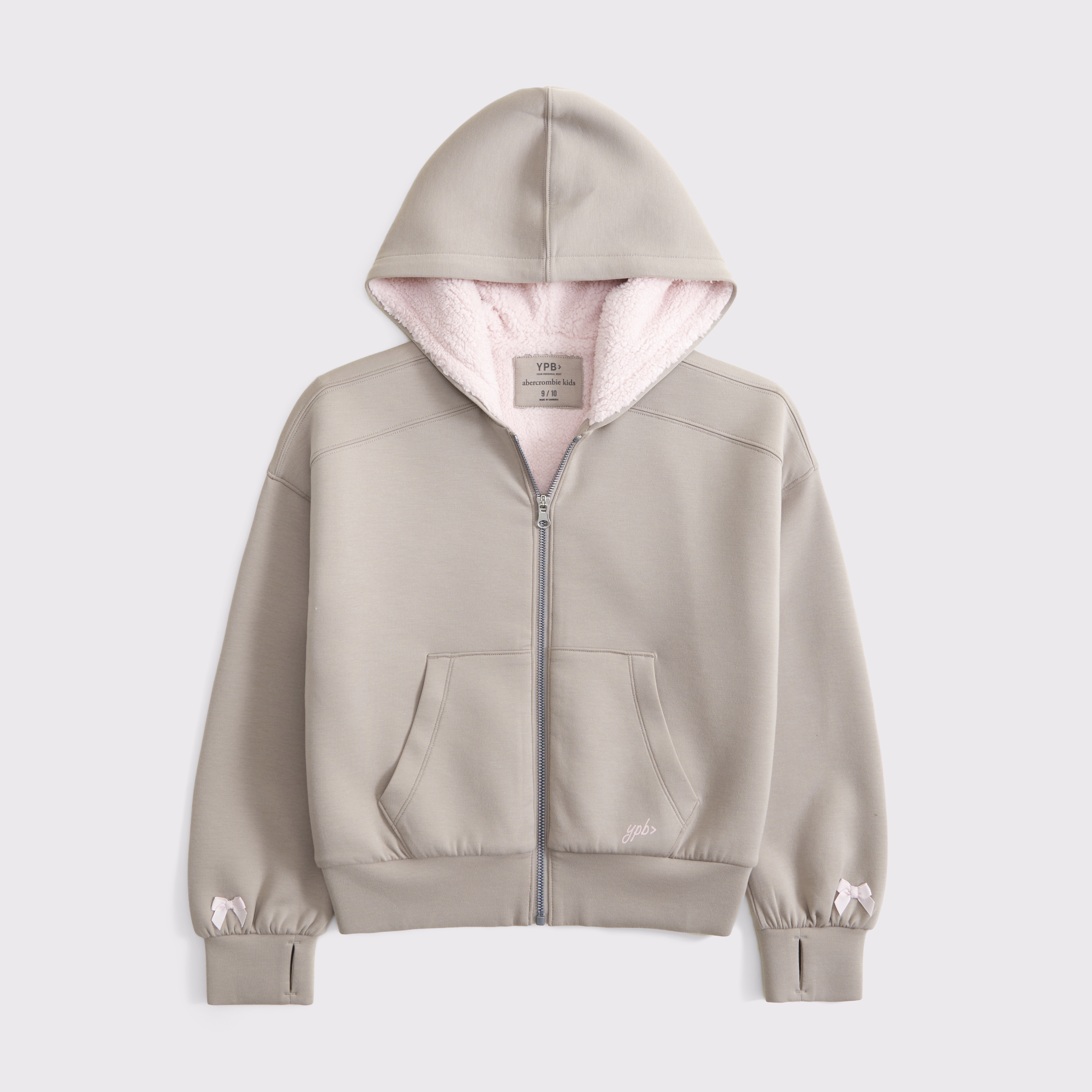 Abercrombie & Fitch Kids' Ypb Neoknit Cozy-lined Full-zip Hoodie In Neutral