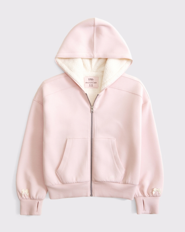 ypb neoknit cozy-lined full-zip hoodie, Light Pink view 1