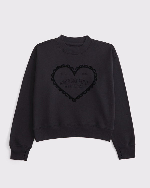 logo crew sweatshirt, Dark Gray view 1