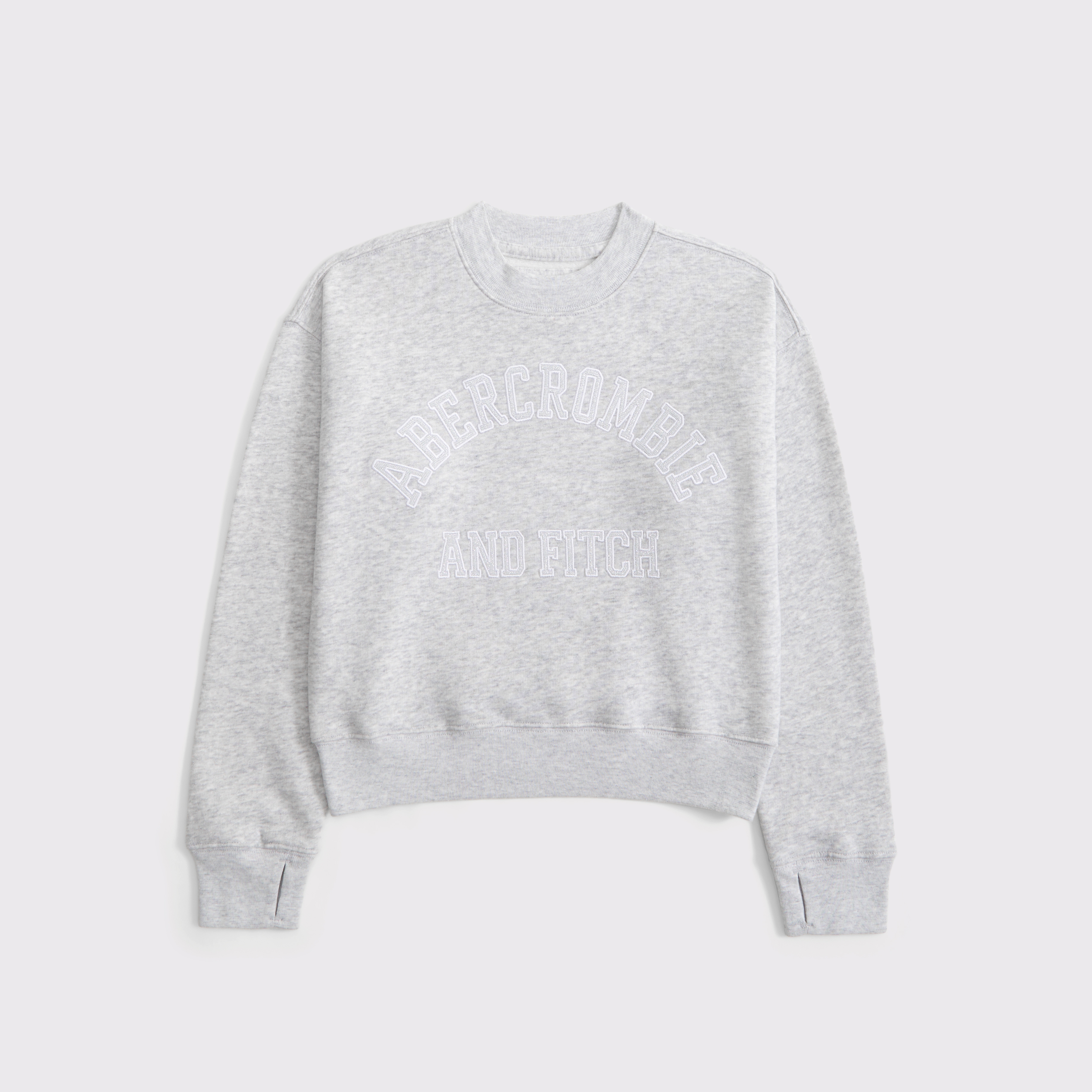 Abercrombie & Fitch Kids' Logo Crew Sweatshirt In Gray