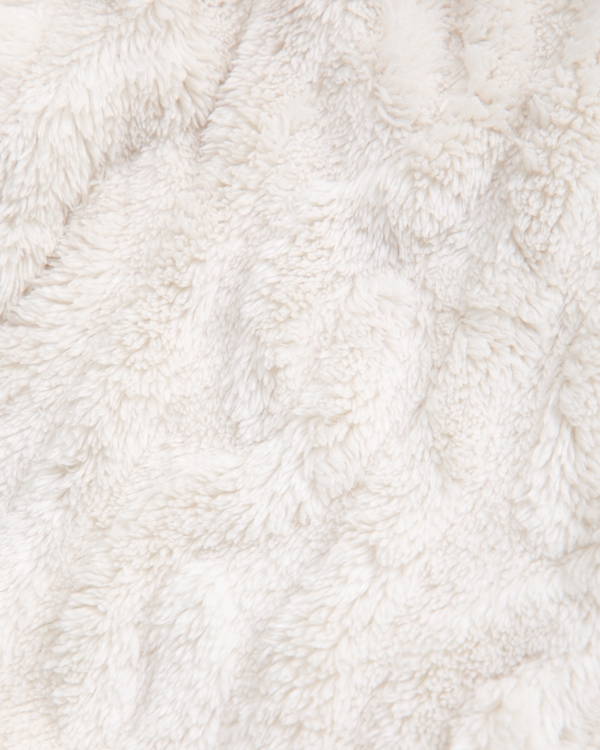 sherpa full-zip hoodie, Cream view 2