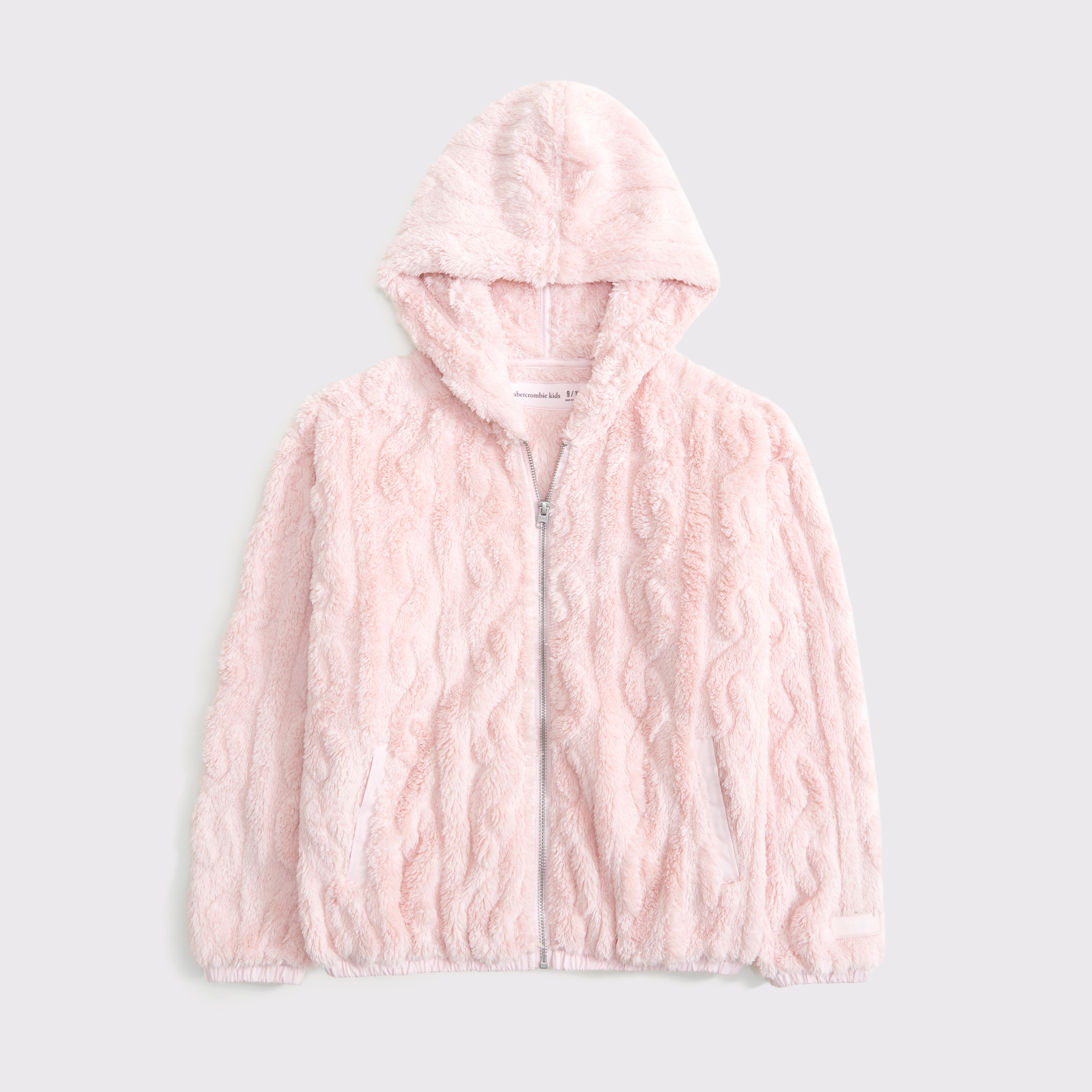 Abercrombie & Fitch Kids' Sherpa Full-zip Hoodie In Pink