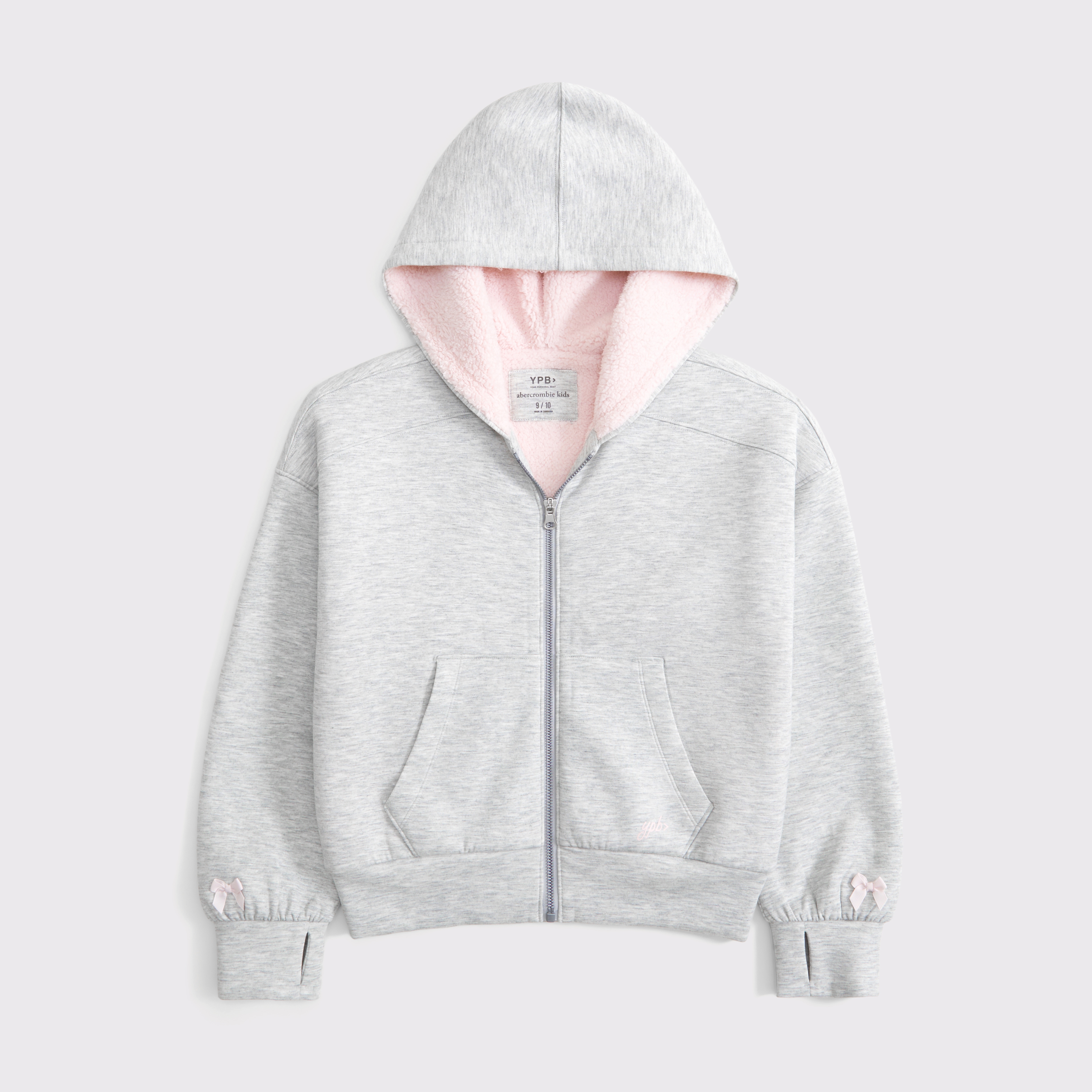 Abercrombie & Fitch Kids' Ypb Neoknit Cozy-lined Full-zip Hoodie In Gray