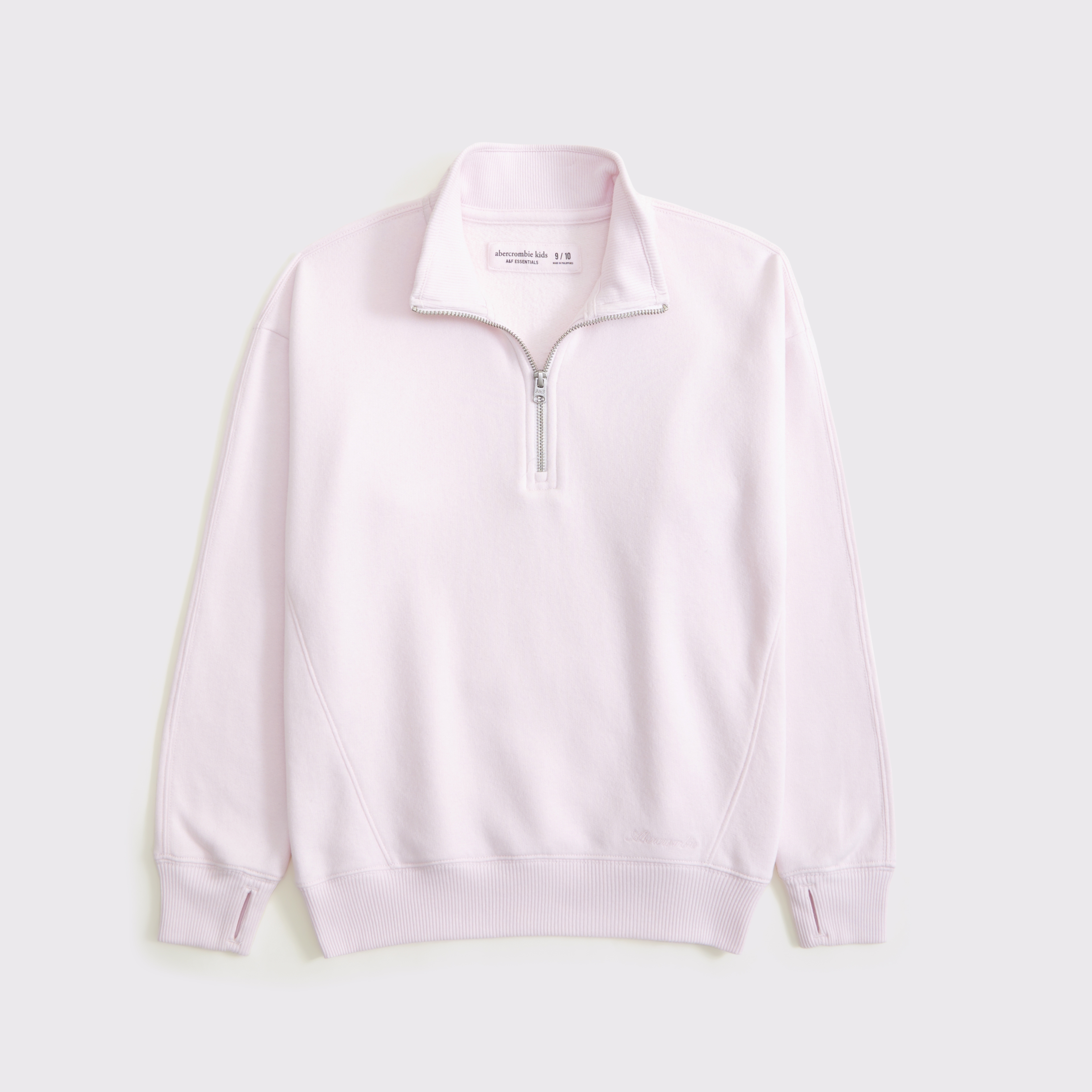 Abercrombie & Fitch Kids' Essential Quarter-zip Sweatshirt In Pink
