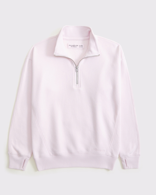essential quarter-zip sweatshirt, Light Pink view 1