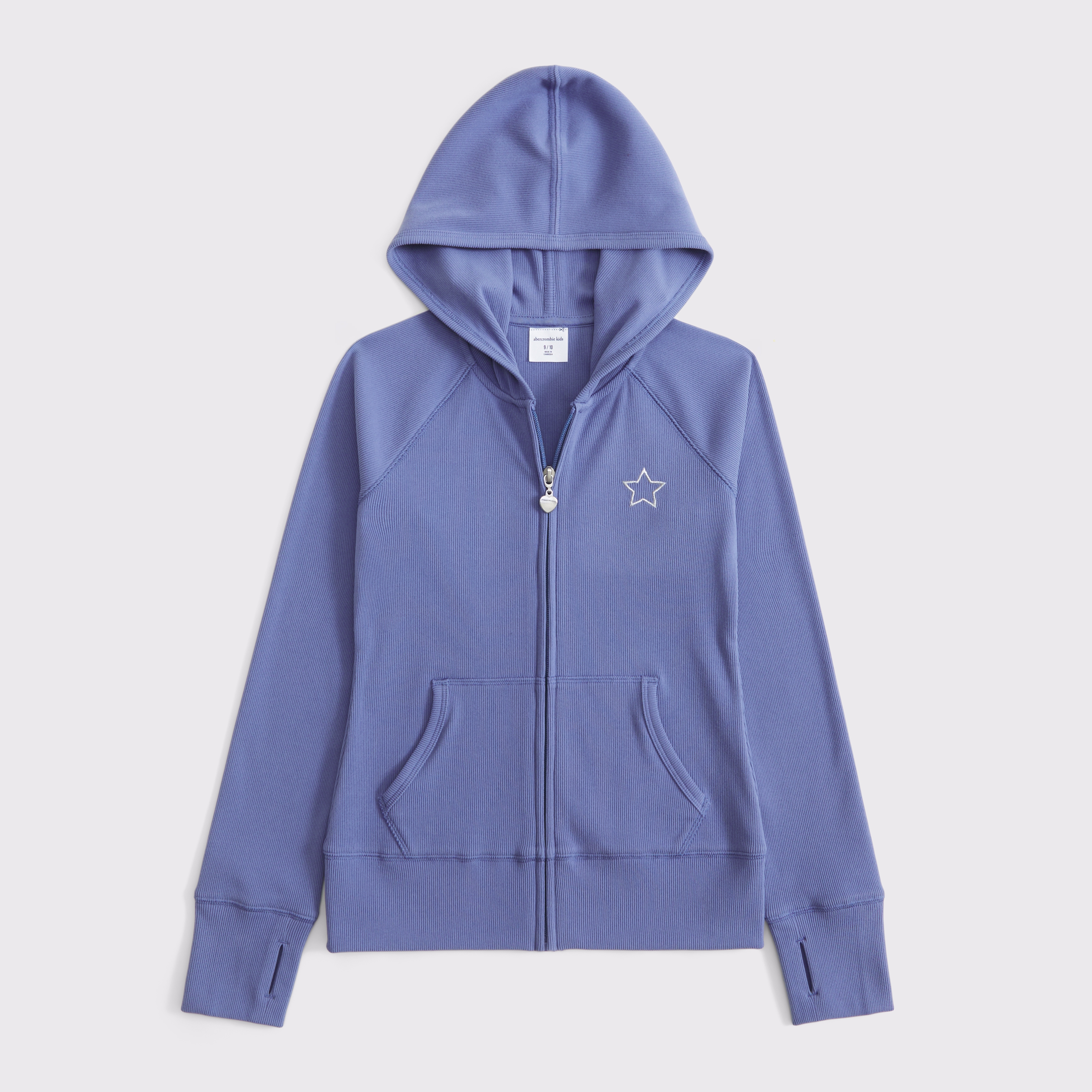 Abercrombie & Fitch Kids' Slim Full-zip Hoodie In Blue
