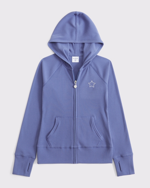 slim full-zip hoodie, Blue view 1