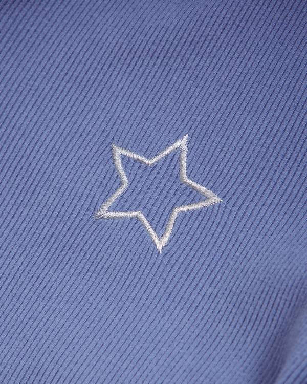 slim full-zip hoodie, Blue view 2