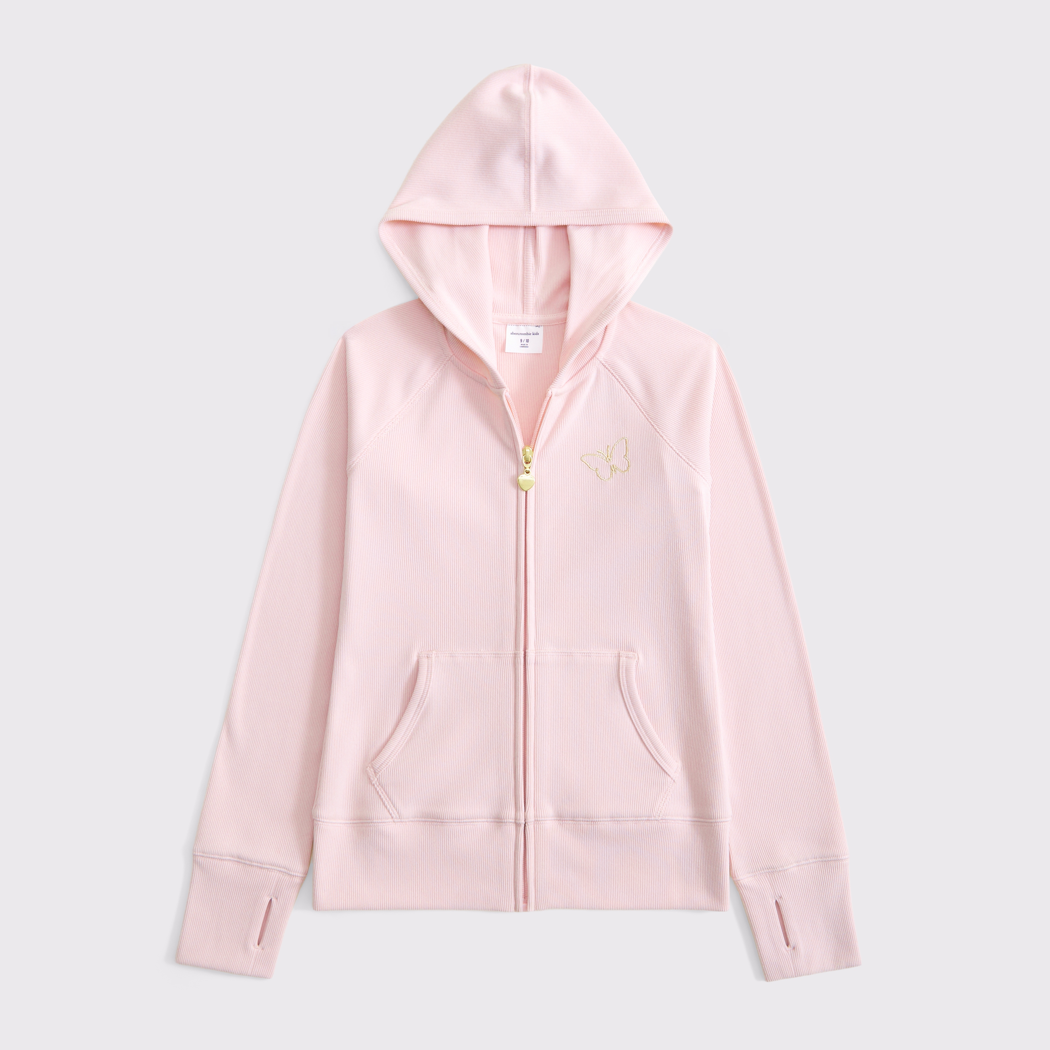 Abercrombie & Fitch Kids' Slim Full-zip Hoodie In Pink