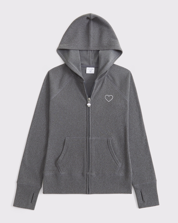 slim full-zip hoodie, Gray view 1