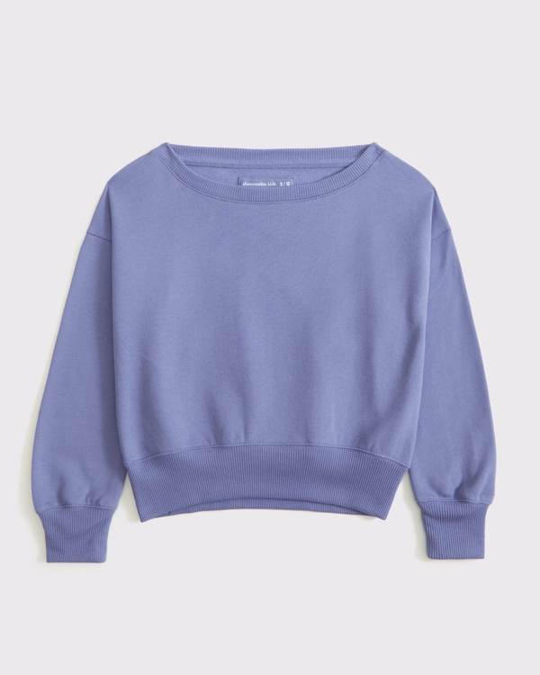 essential off-the-shoulder sweatshirt, Blue view 1