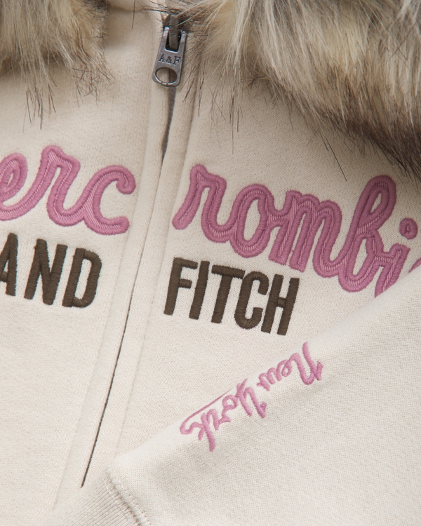 faux fur-lined full-zip hoodie