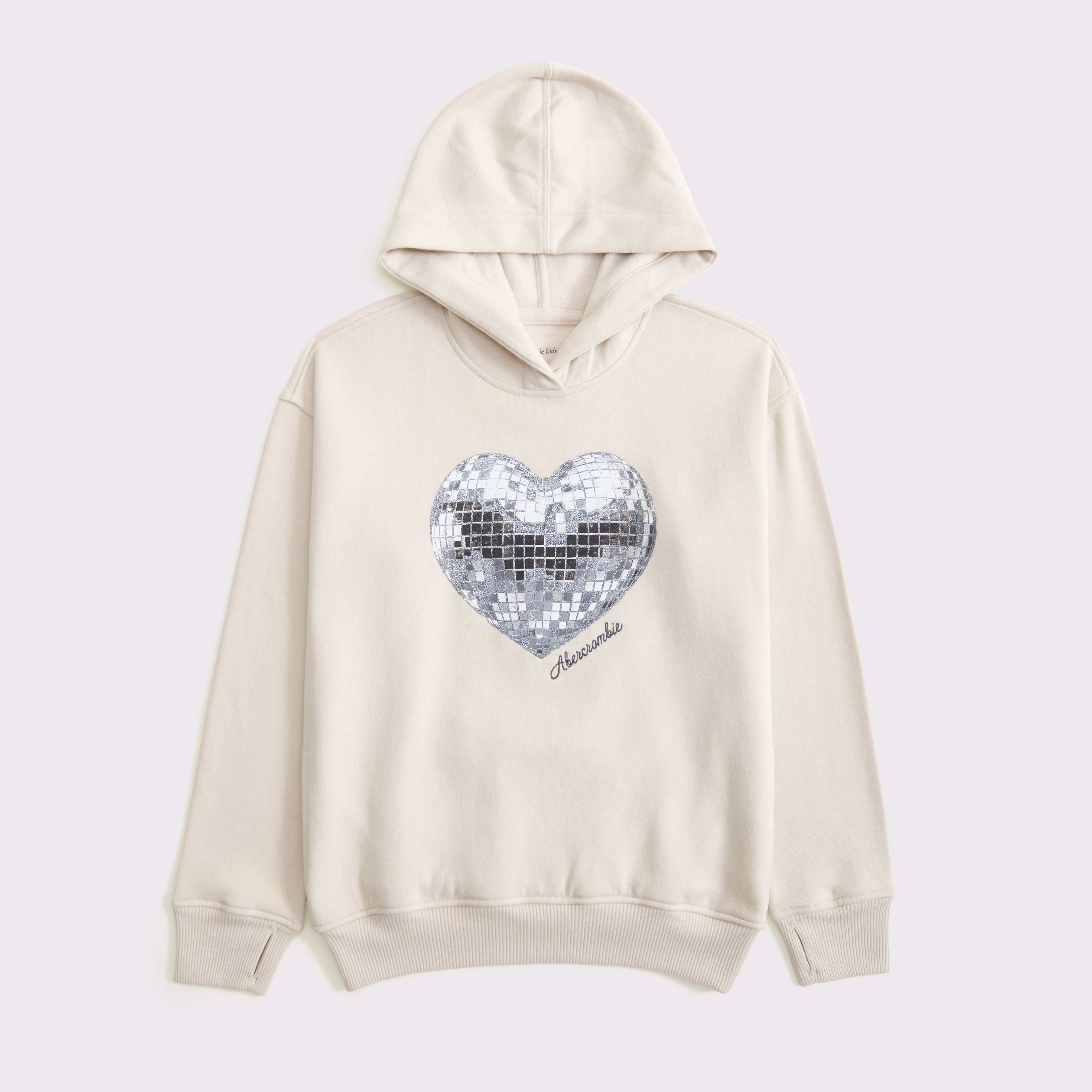 Abercrombie & Fitch Kids' Oversized Graphic Popover Hoodie In Brown