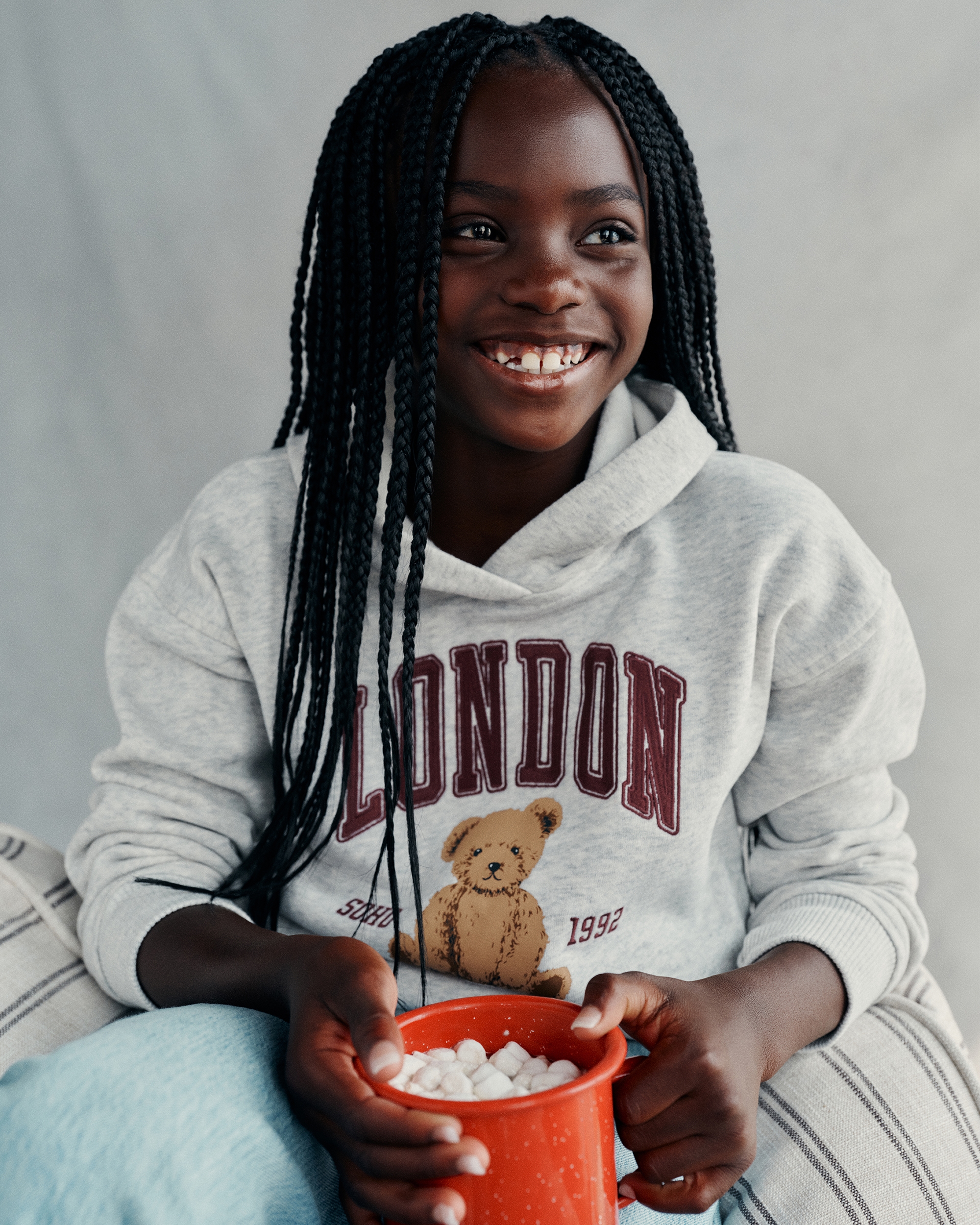 Abercrombie & Fitch Kids' Oversized Graphic Popover Hoodie In Gray