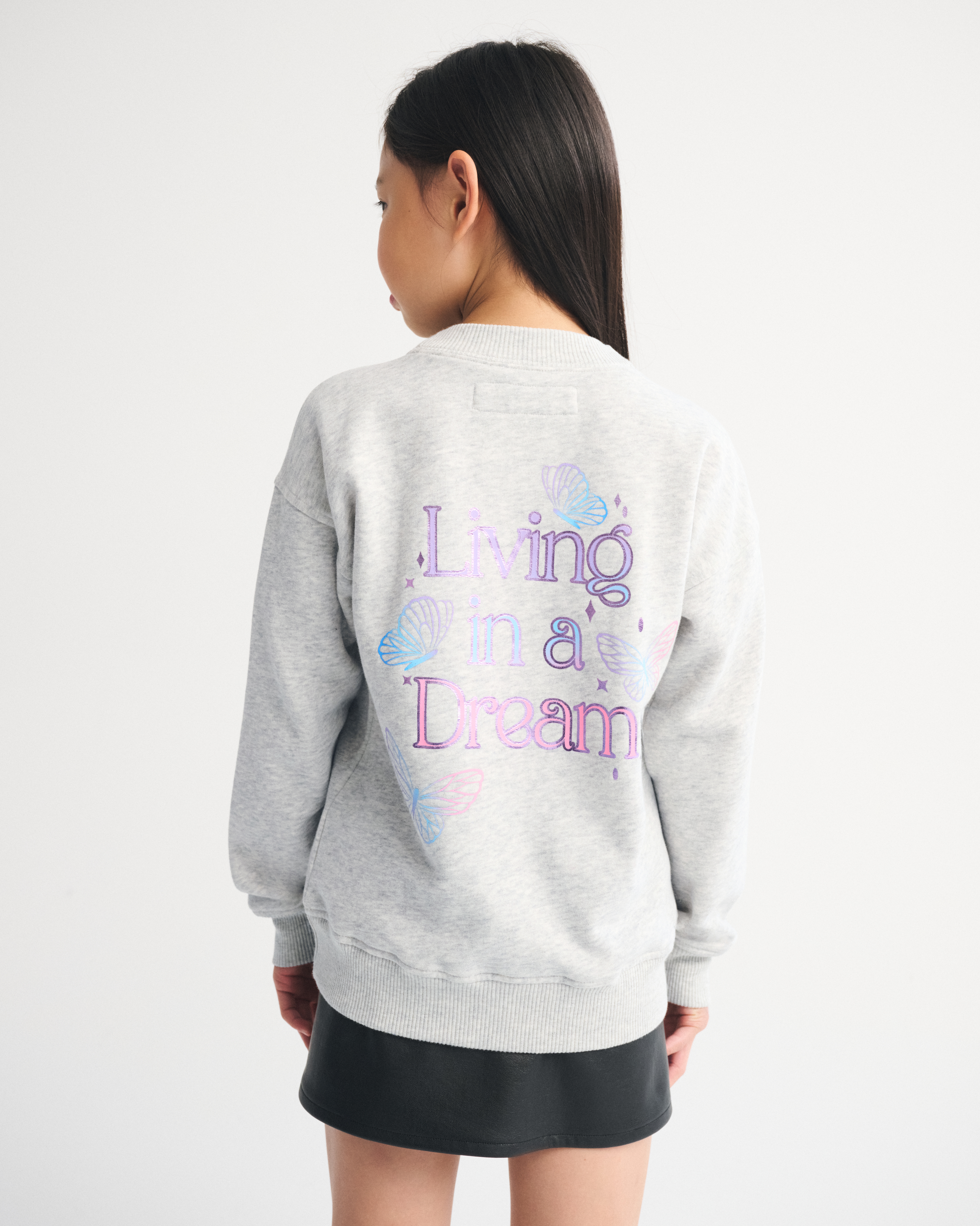 Abercrombie & Fitch Legging-friendly Wicked Graphic Crew Sweatshirt In Gray