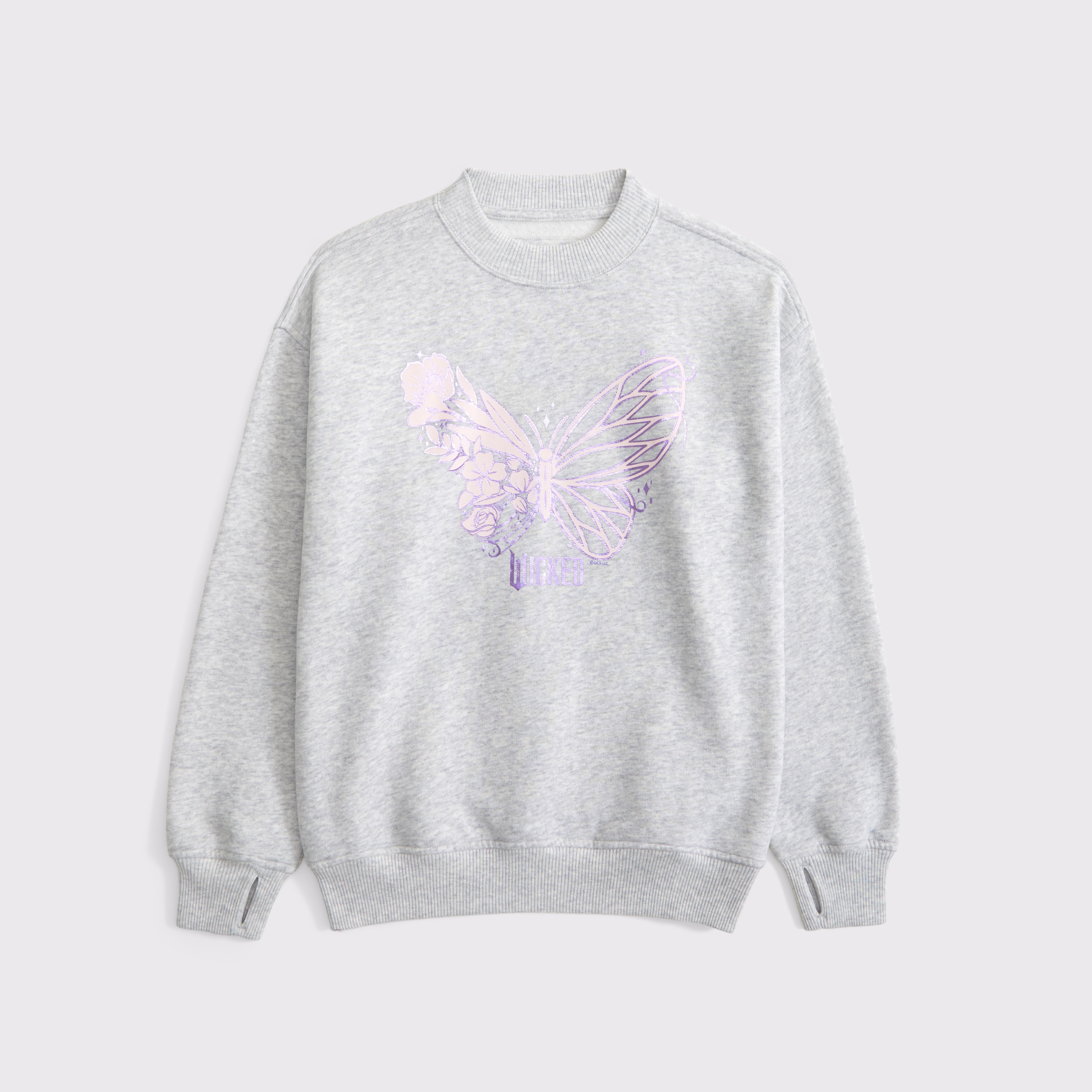 Abercrombie & Fitch Legging-friendly Wicked Graphic Crew Sweatshirt In Gray