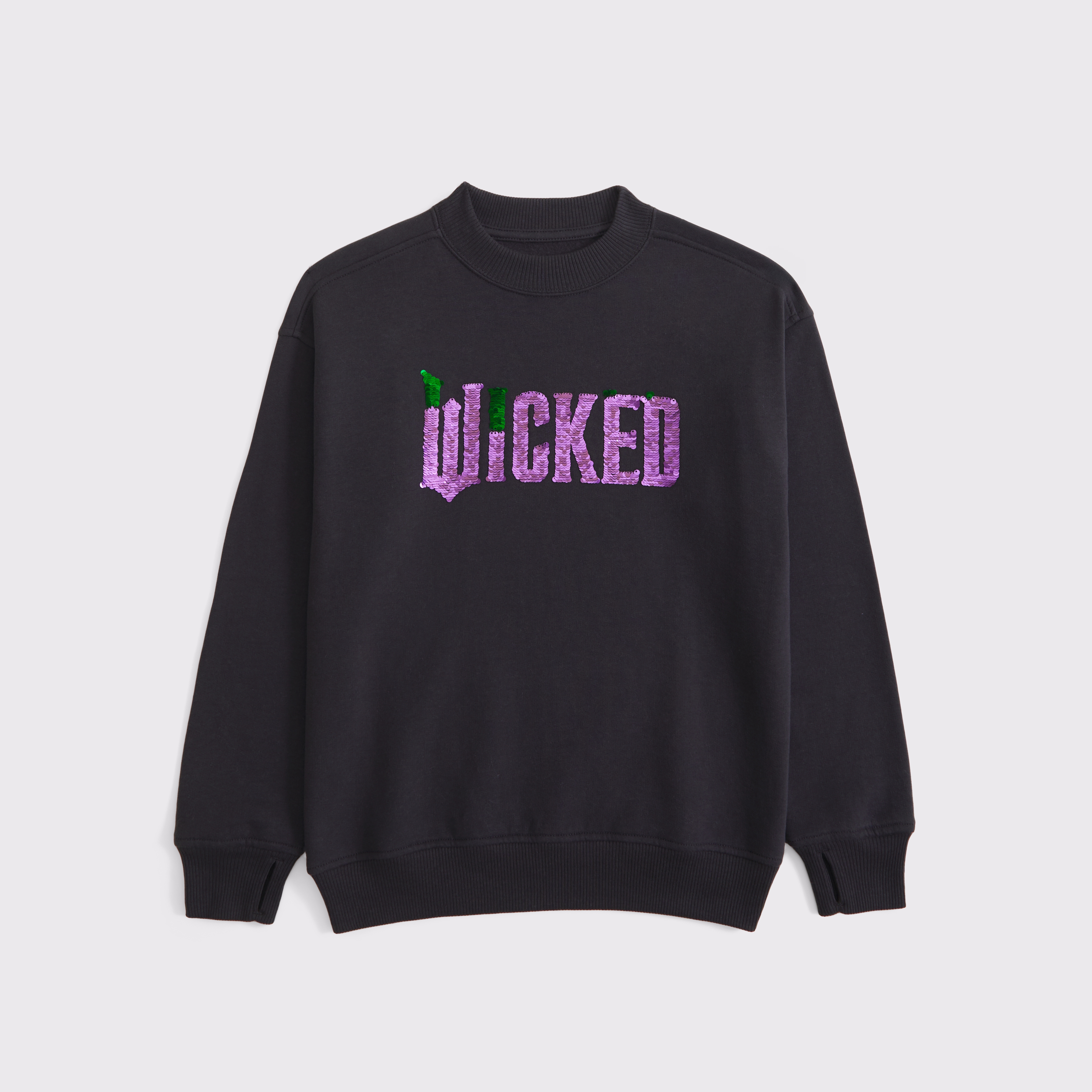 Abercrombie & Fitch Legging-friendly Wicked Graphic Crew Sweatshirt In Black