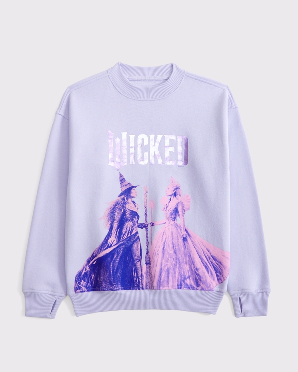 legging-friendly wicked graphic crew sweatshirt, Light Purple view 1