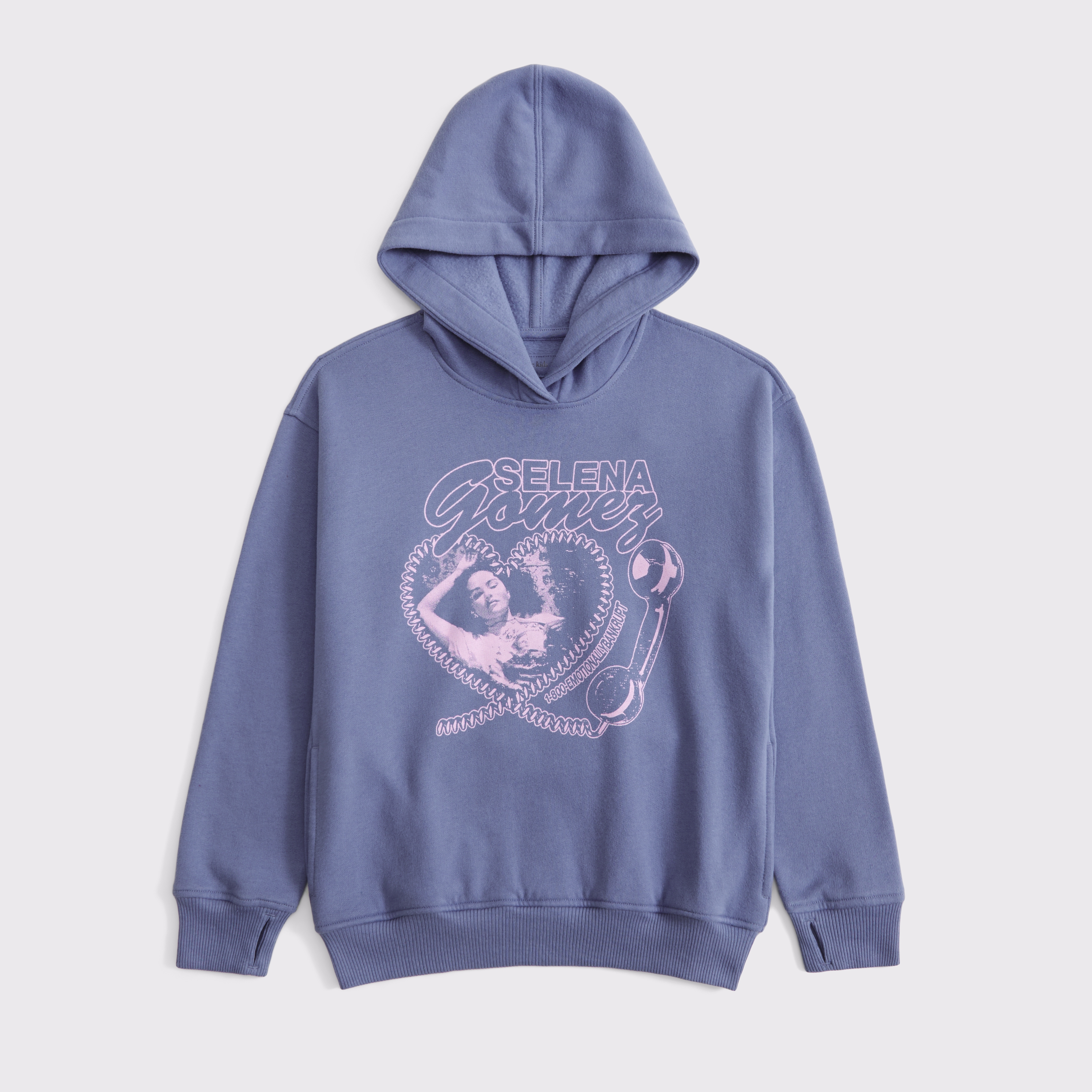 Abercrombie & Fitch Kids' Legging-friendly Selena Gomez Graphic Popover Hoodie In Blue