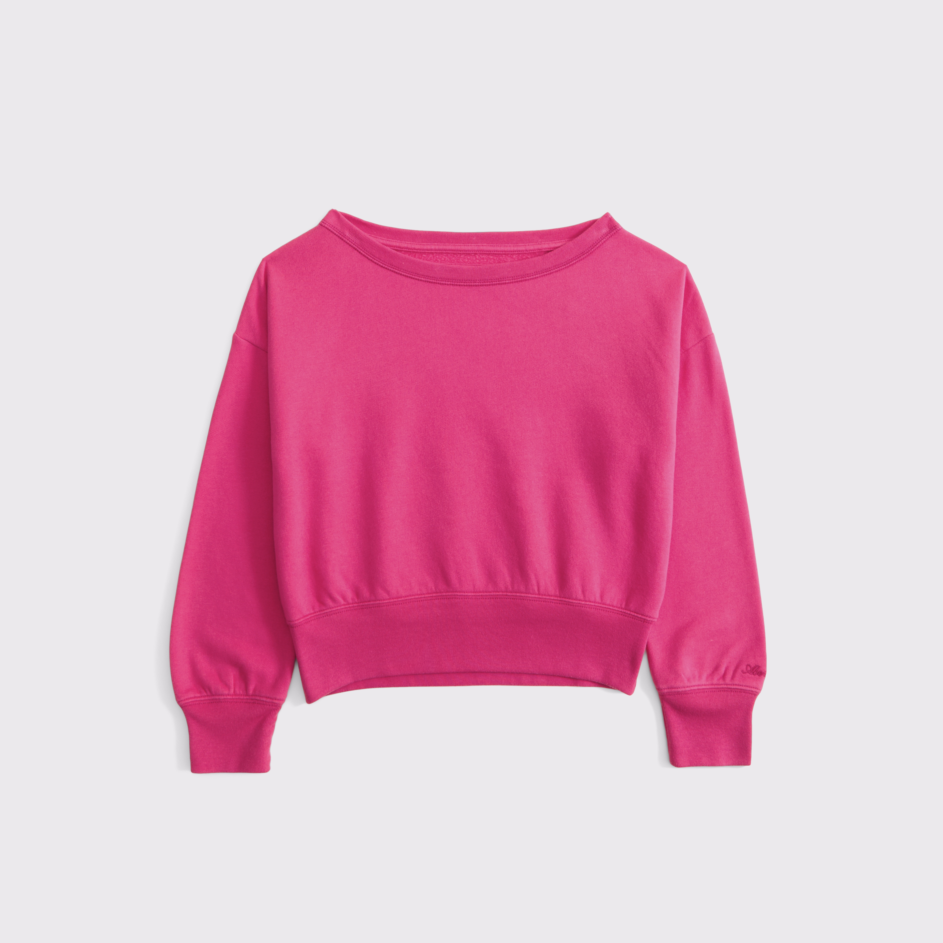 Abercrombie & Fitch Kids' Essential Off-the-shoulder Sweatshirt In Pink