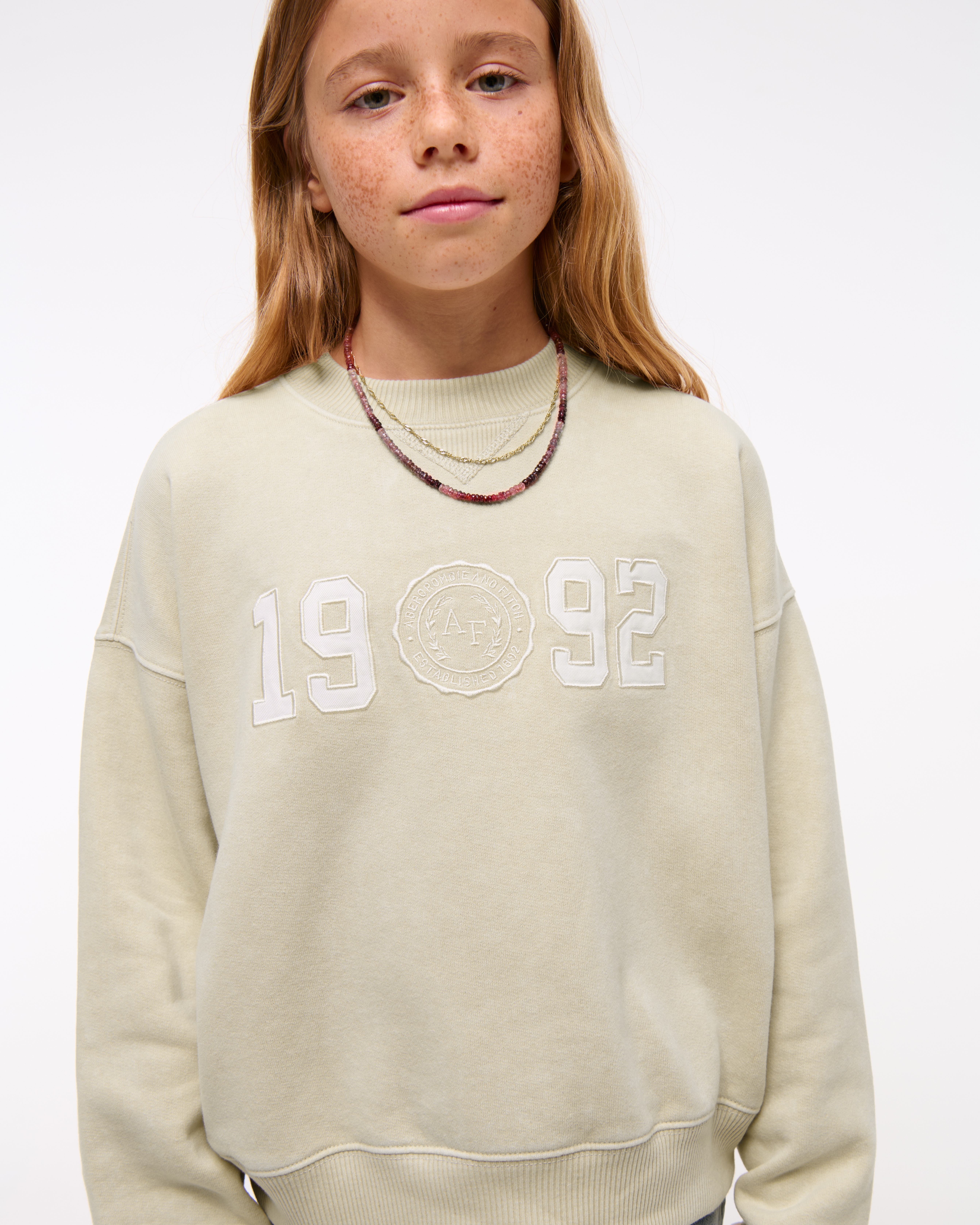 Abercrombie & Fitch Logo Crew Sweatshirt In Black