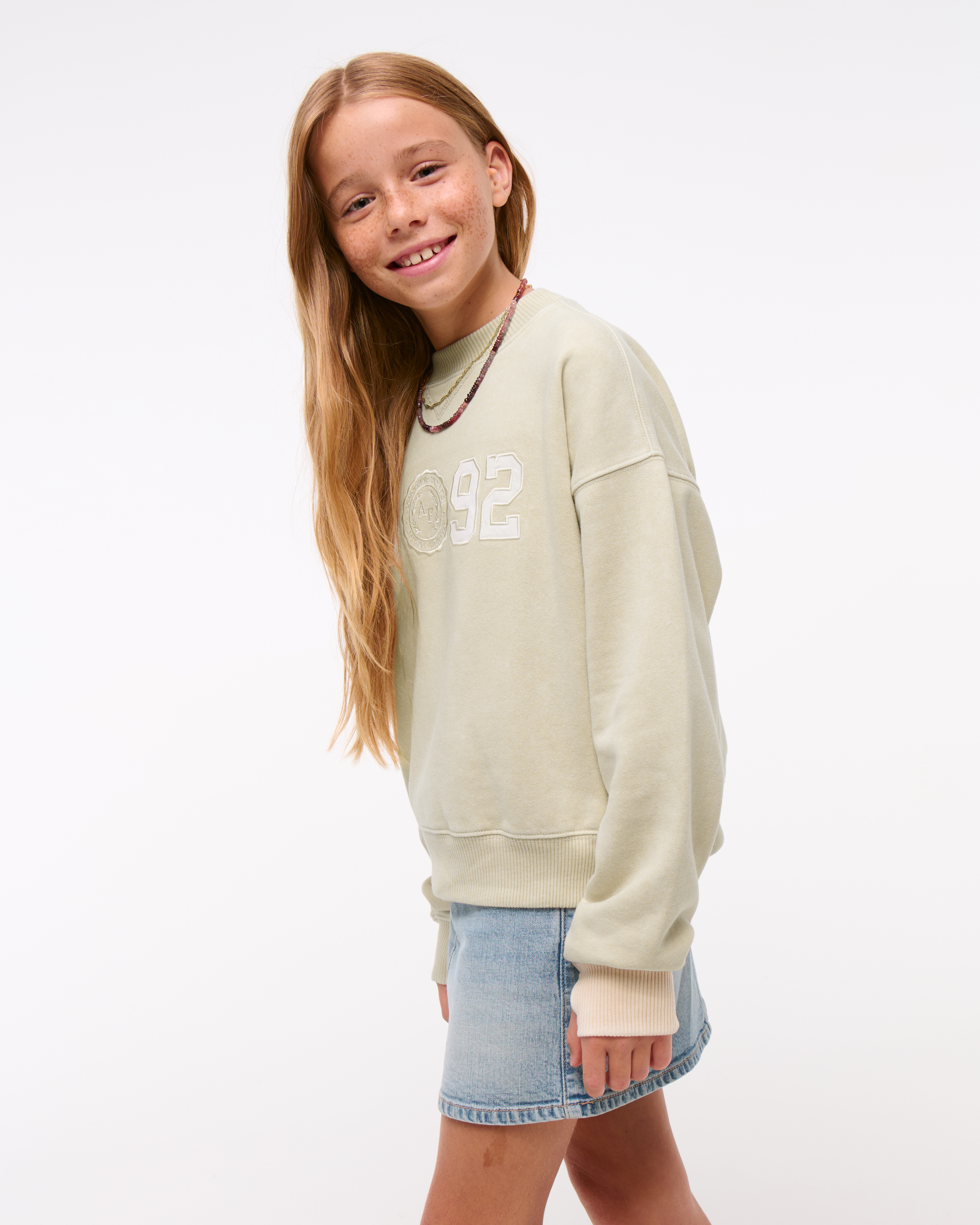 Abercrombie & Fitch Logo Crew Sweatshirt In Black